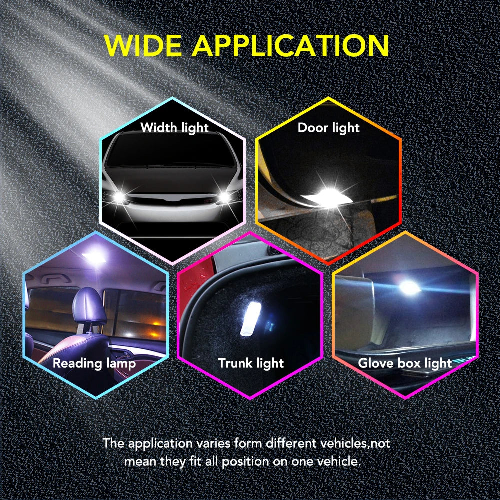 T10 W5W WY5W 12V COB LED Bulb Car Lights Signal Lamp for peugeot 206 207 307 308 407 508 for Mitsubishi asx lancer outlander