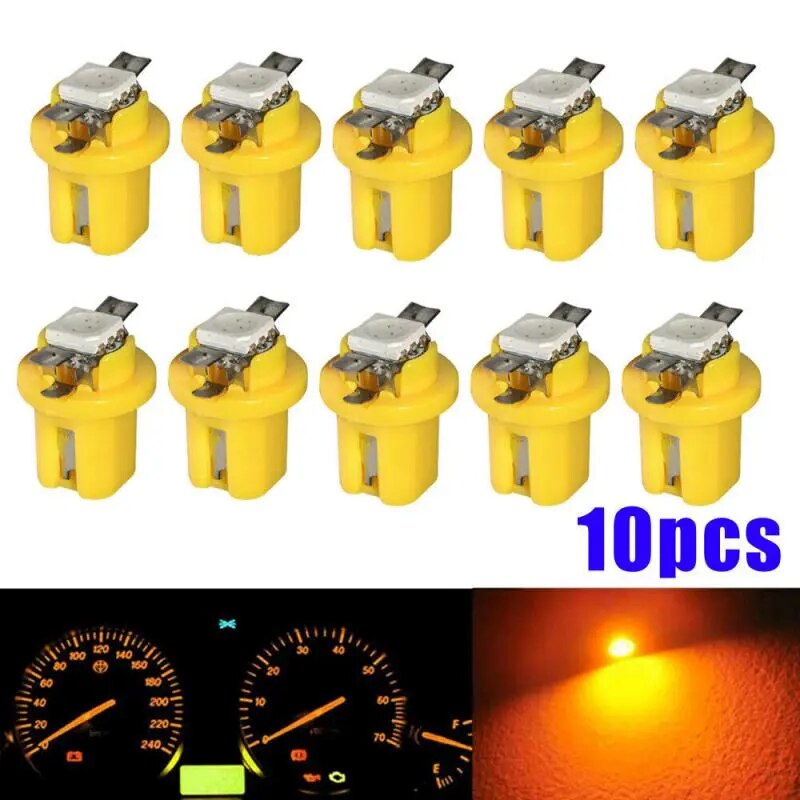 10x T5 B8.5D 5050 LED 1 SMD Car Dashboard Light Dash Instrument Indicator Lights Bulbs