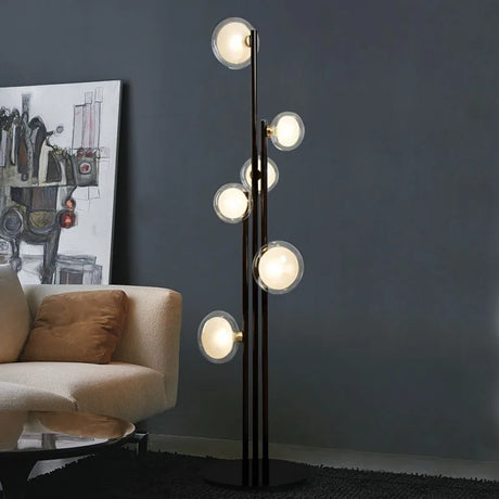  FLOOR LAMP Vintage glass ball floor lamp Vertical For Bedroom Room Decoration G9 Designer Black Nordic minimalist lamp