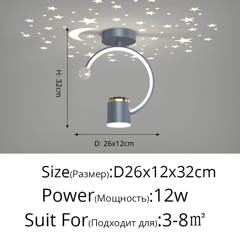 Mini Aisle LED Chandelier For Porch Corridor Hallway Lamps Star Decoration Kitchen Gallery Bedroom Villa Office Indoor Lights