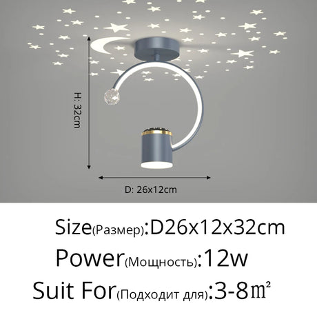 Mini Aisle LED Chandelier For Porch Corridor Hallway Lamps Star Decoration Kitchen Gallery Bedroom Villa Office Indoor Lights