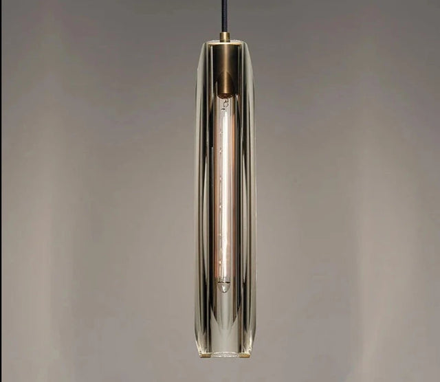 Postmodern all-copper light luxury crystal pendant light bedroom bedside living room dining bar table single head pendant lamp