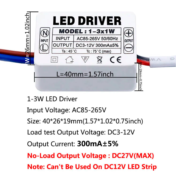 LED Driver 300mA 1-3w 4-7w 8-12w 18w 20w 18-25w 25-36w LED Constant Current Driver Power Unit Supply For Driver LED Transformer
