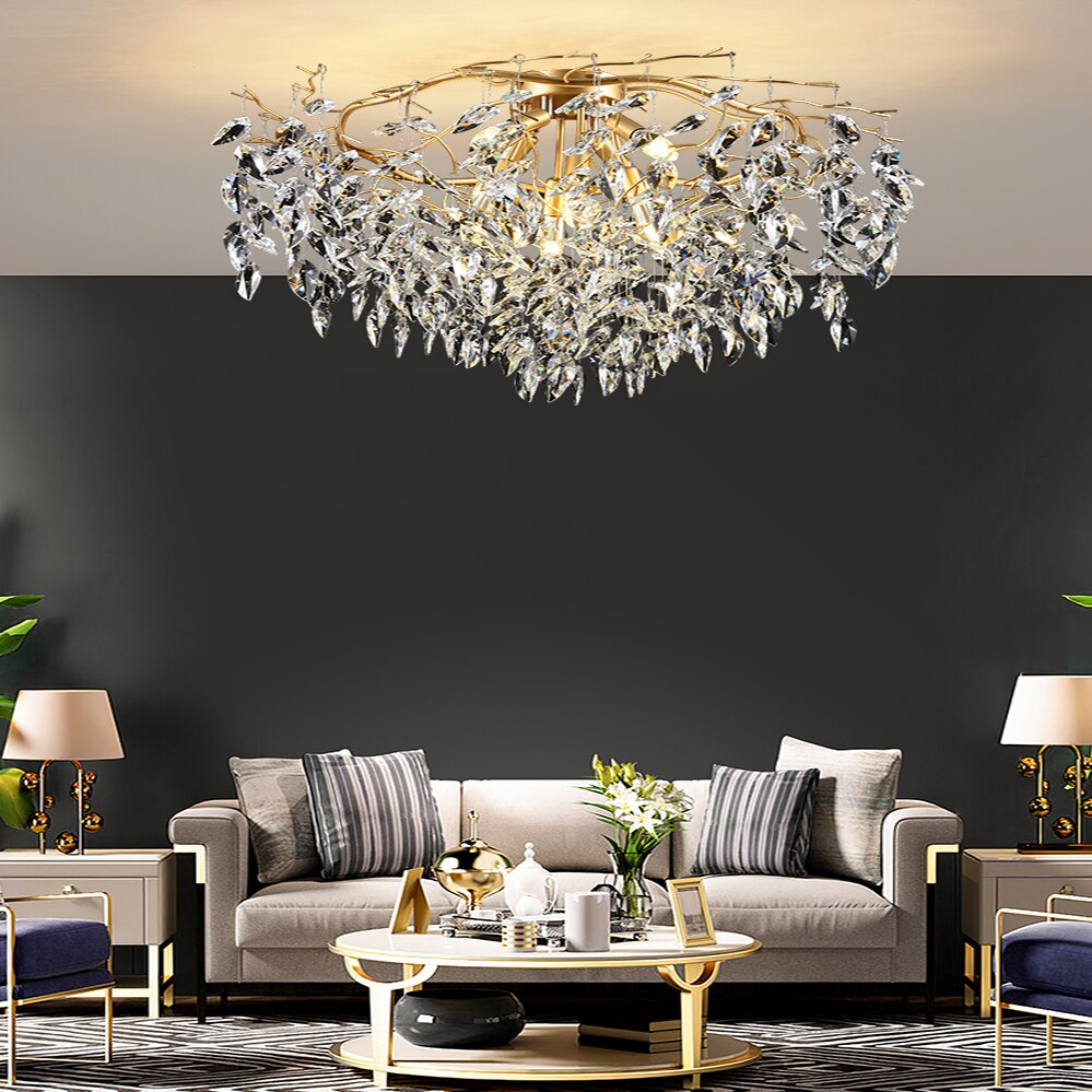 Luxury Crystal Chandelier Attic Ceiling Chandelier Art Living Room Lamp Bedroom Decoration Interior Lighting Lustres