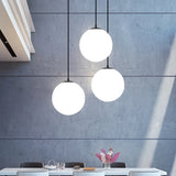 Gold/Black Glass Ball Pendant Lights White Globe Hanging Lamps Bar Restaurant Deco Luminaire Bedroom Light LED Pendant Lamp