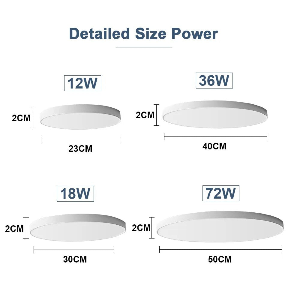 2CM Ultrathin LED Ceiling Lamps in Living Room Bedroom Natural Light Gold Black White Moisture and mosquito proof Ceiling Lights