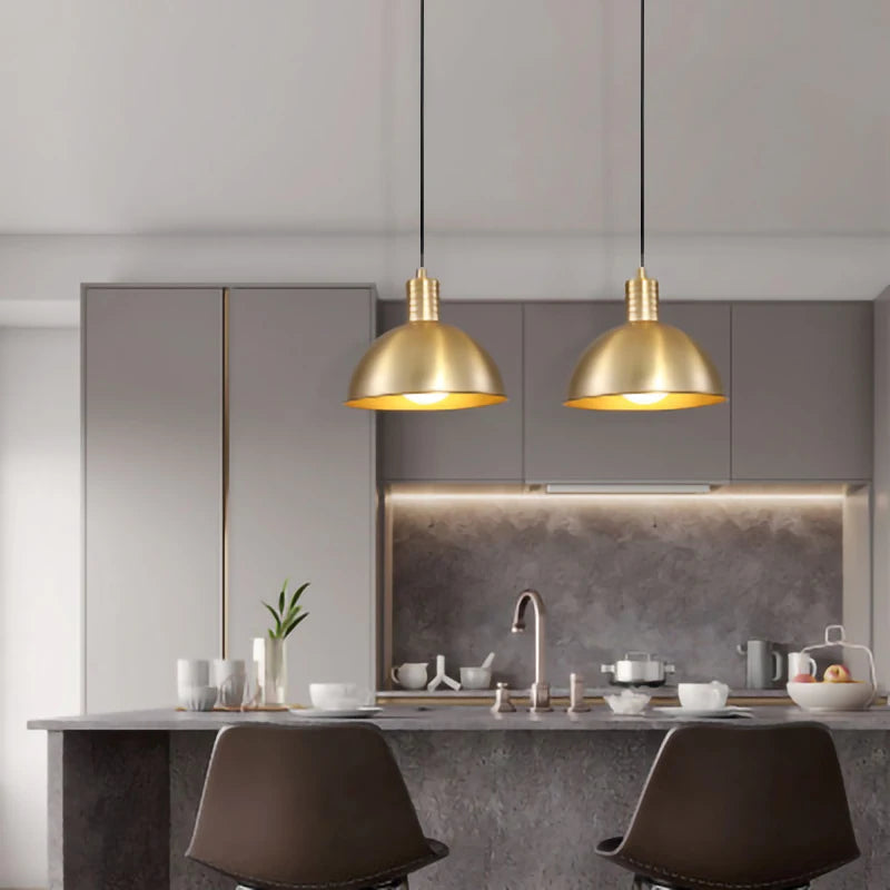 Nordic Simplicity E27 LED chandelier lamp golden small Pendant Lights for study room bedroom bedside loft illumination fixture