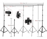 Photography Photo Studio Softbox Lighting Kit With 2.6x3M Background Frame 3pcs Backdrops Tripod Stand Reflector Board 4Umbrella