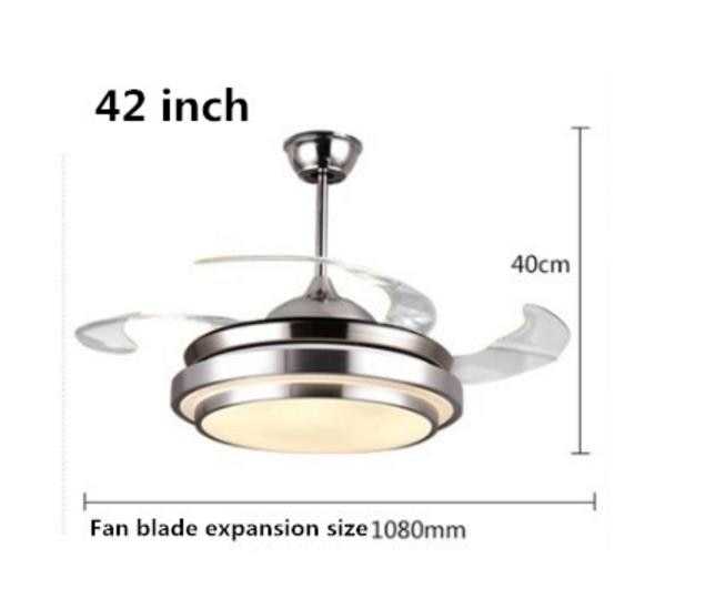 Ceiling Fan Lights Lamps Modern Remote Control 36 42 inch Gold Silver Led Luminer For Dining room Bedroom Fan Lighting