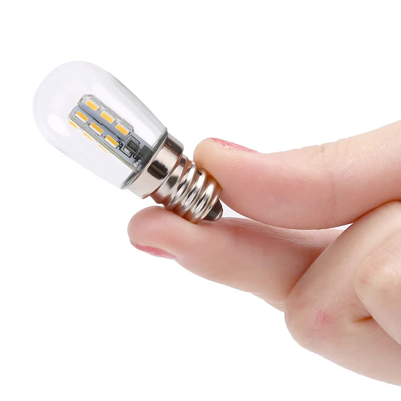 E12 220V LED Light Bulb with Clear Glass Shade - High Brightness Pure/Warm White Lamp for Sewing Machines & Refrigerators