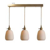 Nordic White Ceramic LED Pendant Lights Fixtures Knob Switch For Bedroom Dinning Living Room Modern Copper Hanging Lamp