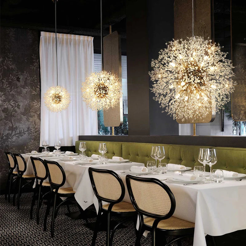 Modern Dandelion LED Lighting Pendant Lights Living Room Dining Room Bedroom pendant Lights Starry Fireball Lighting Fixtures