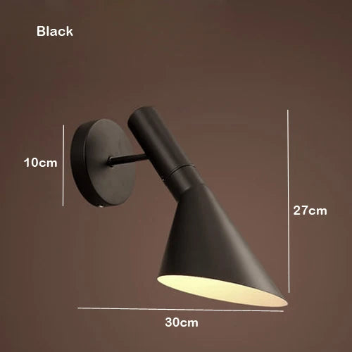 Nordic Wall Lamp Black White E27 Bedroom Bedside Lamp Simple Modern Aisle Corridor Hotel Background Wall Lamp Creative LED Lamp