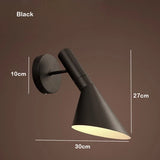 Nordic Wall Lamp Black White E27 Bedroom Bedside Lamp Simple Modern Aisle Corridor Hotel Background Wall Lamp Creative LED Lamp