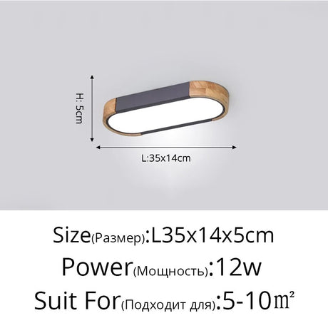 Modern Ceiling Lights Simplicity Creative Cottage Strip White Gray Green Wood Decoration Kitchen Aisle Corridor Indoor Lighting