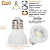 10pcs 5W COB Light Bulbs 45 Beam Angle 110V 220V Dimmable E26 E27 GU10 LED Spotlight for Home Office Table Lamp Downl
