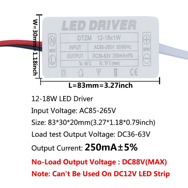 LED Driver 300mA 1-3w 4-7w 8-12w 12-18w 18-25w 25-36w LED Constant Current Driver Power Unit Supply For LED Bulb Transformers