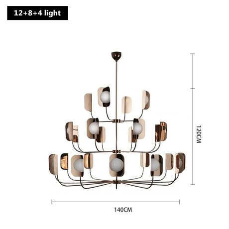LEAF Chandelier Europe Lustre's  Milky Glass ball lamp Metal Leaves G9 Led Luxury Living Room Rose Gold/gold chandelier lighting