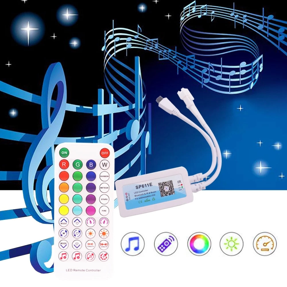 Smart Rgb Controller Smart RGB Controller Bluetooth music App IR38 Key Remote control For S ...