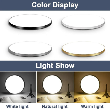 2CM Ultrathin LED Ceiling Lamps in Living Room Bedroom Natural Light Gold Black White Moisture and mosquito proof Ceiling Lights