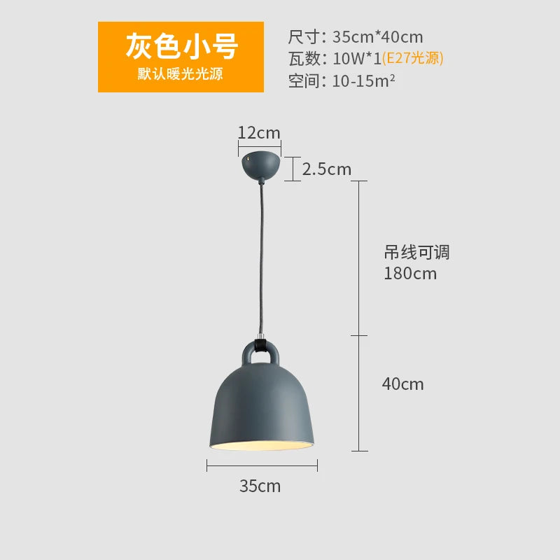 Denmark Bell Shape Pendant Light Modern dining room Hanging lamp Resin Fixtures Living Room Loft Industrial Home Decor's Luminaire