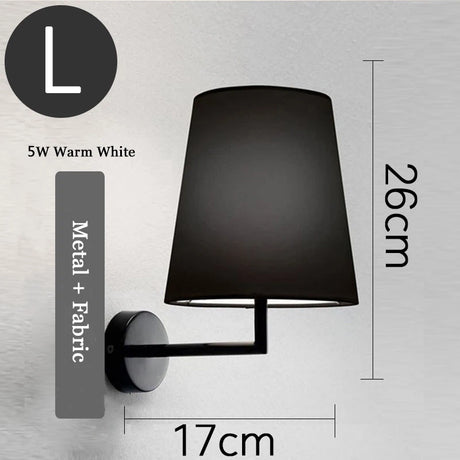 American Classic Fabric Wall Lamp Nordic Retro Led Bedside Light Indoor Bedroom living room sofa Corridor Stairs Decors Sconce