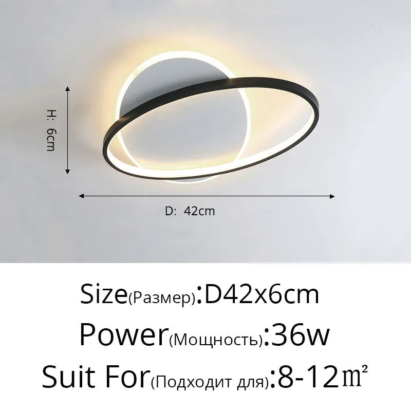 Modern LED Ceiling Lights For Bedroom Study Living Room Indoor Round Lighting Lamps Decoration Luminaria Lustres Lamparas Avize