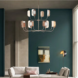 LEAF Chandelier Europe Lustre's  Milky Glass ball lamp Metal Leaves G9 Led Luxury Living Room Rose Gold/gold chandelier lighting