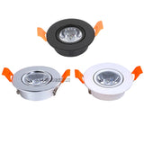 Aluminum Round LED Recessed Downlight (1W/3W, AC90–260V / DC12V) - Dimmable Spotlight with Driver (50mm Cutout)