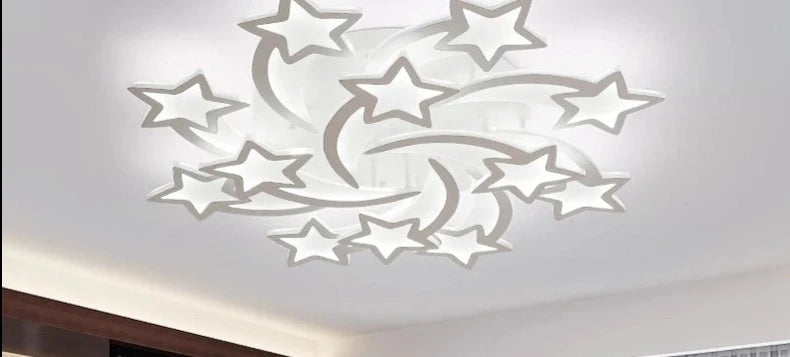 Modern LED Chandelier White/Black Dimmable Indoor Lighting For Bedroom Hall Living Children's Room Acrylic Fixture Lamps