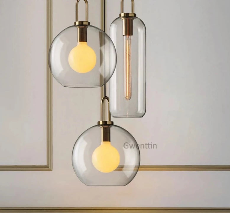 Modern Glass Ball Pendant Lights Led Nordic Luxury Hanging Lamp for Living Room Bedroom Kitchen Lighting Fixtures Home Art Decors