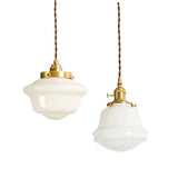 White Glass LED Pendant Light Fixtures Japanese Style Nordic Modern Copper Pendant Lamp Hanging Lights Luminaria Lampara