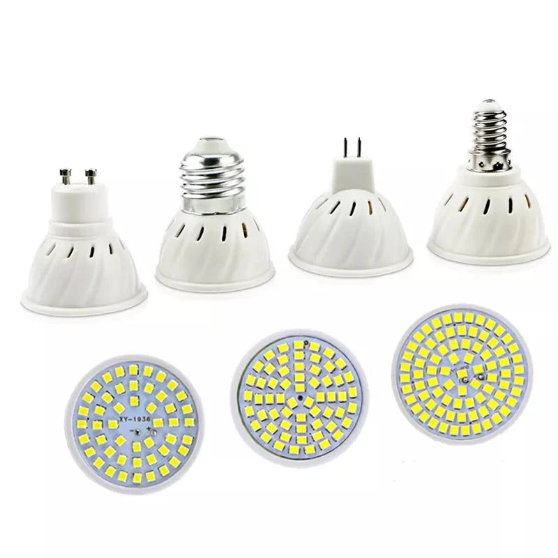 MR16 GU10 E27 E14 Lampada LED Bulb 220V 240V Bombillas LED Lamp 48 60 80 LED Spotlight 2835 SMD Lampara light