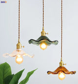 Nordic Style Simple LED Pendant Light Fixtures Bedroom Living Room Bar Colorful Glass Copper Hanging Lamp Lights Edison