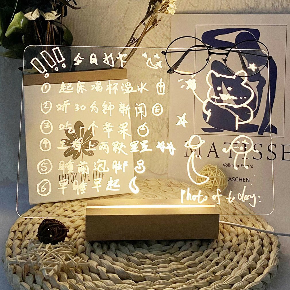 Hot Wooden Led Lamp Base USB Cable Switch Night Light 3D Led Night Lamp Base Long Acrylic DIY Wooden Lamp Base Top