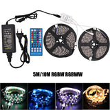 DC 12V RGBW RGB WW LED Strip Light SMD 5050 60Leds/m Waterproof Led Lamp 5m 10m Flexible Led Stripe with 40 key IR Controller