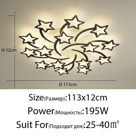 Modern LED Chandelier White/Black Dimmable Indoor Lighting For Bedroom Hall Living Children's Room Acrylic Fixture Lamps
