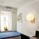 Japanese Decoration Wall Wood Lamp Glass Lampshade Bedroom Entrance Aisle Indoor Home Lights E27 LED Nordic Bedside Wall Light