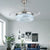 Retractable LED Ceiling Fan Light Crystal Fan Dimmable Pendant Light with Remote Control