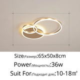 Modern Round Design Ceiling Lights For Living Room Bedroom Gold White Coffee Painted  Circle Rings Lighting Fixtures Luminaire