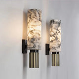 FSS Modern Chinese Marble Wall Lamp Copper Light Luxury Natural Marble Wall Lamp Villa Aisle Corridor Bedroom Study Wall Lamp