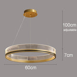 Modern Nordic Light Luxury Round Acrylic Ceiling Chandelier Bedroom Restaurant Hotel Lobby Cord Pendant Lighting