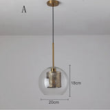 Loft Modern Pendant Light Glass Ball Hanging Lamp Kitchen Light Fixture Dining Hanglamp Living Room Luminaire