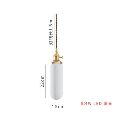 White Ceramic Brass Pendant Lights Fixtures Restaurant Bedroom Bedside Nordic Japanese Style Hanging Lamp LED Hanglampen