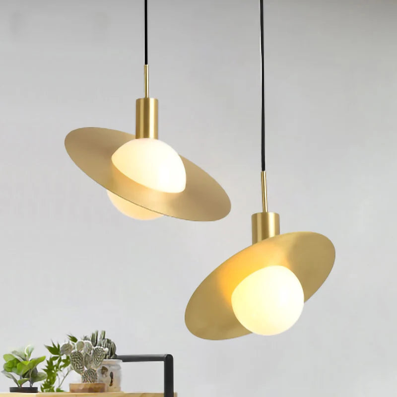 Nordic Simplicity E27 LED chandelier lamp golden small Pendant Lights for study room bedroom bedside loft illumination fixture