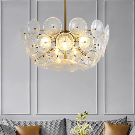 Modern Chandelier Round Ceiling Frosted Glass Copper Hanging Lamp luxury Pendant Lights For Living Bedroom Dining Room