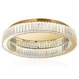 Modern Crystal Circle Chandelier - Minimalist LED Ring Light for Living Room