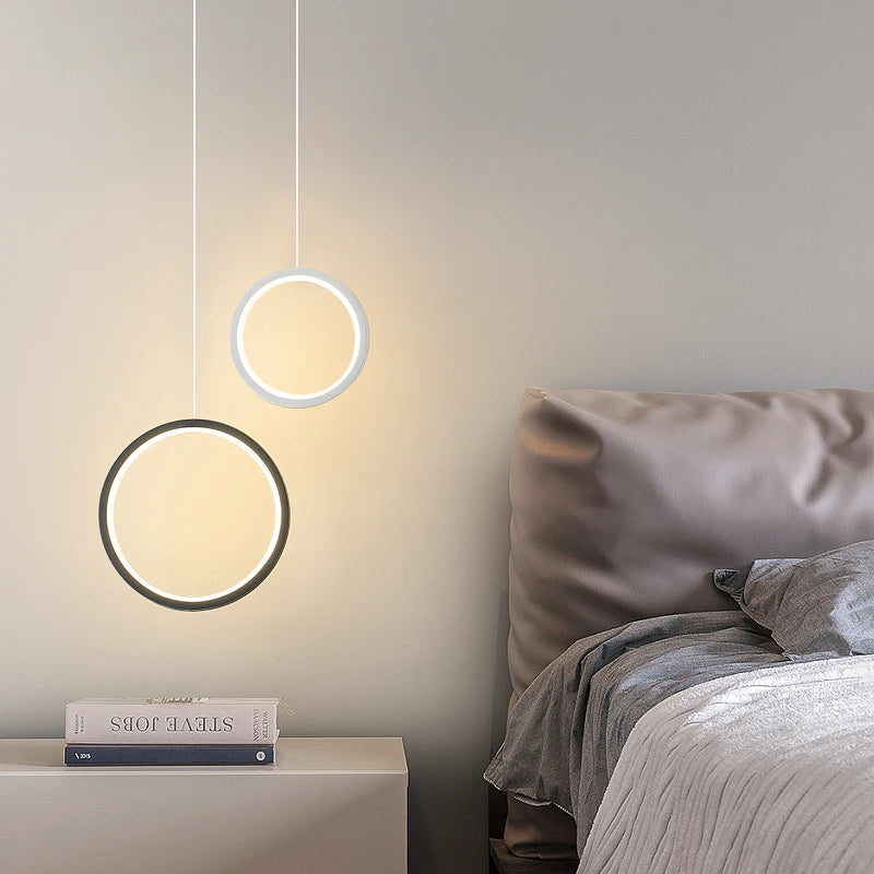 Nordic Restaurant Lamp Kitchen Island Pendant Light Bedside Led Lighting Light Fixtures Bedroom Decor Hanging Light White Black
