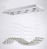 Rectangle Crystal Lamp Dining Room Chandelier Individuality Brief Light Modern Bar Counter for Home Restaurant Lighting