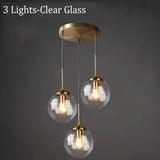Amber Smoke Gray Clear Glass Pendant Lamp LED Hanging Light for Dining Room Table Kicthen Island Bedroom Bedside Lighting